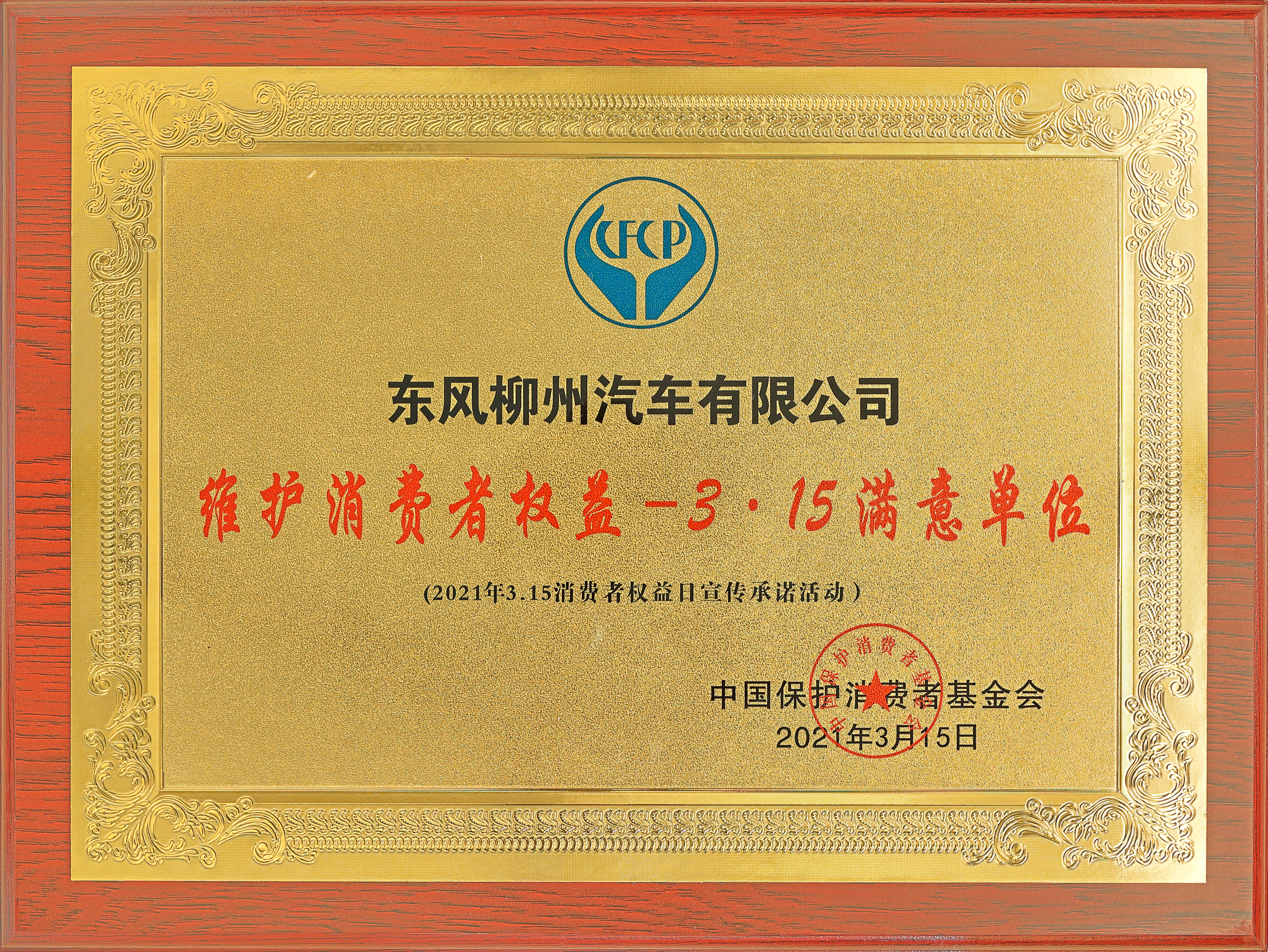 中国保护消费者基金会——维护消费者权益-3·15满意单位
